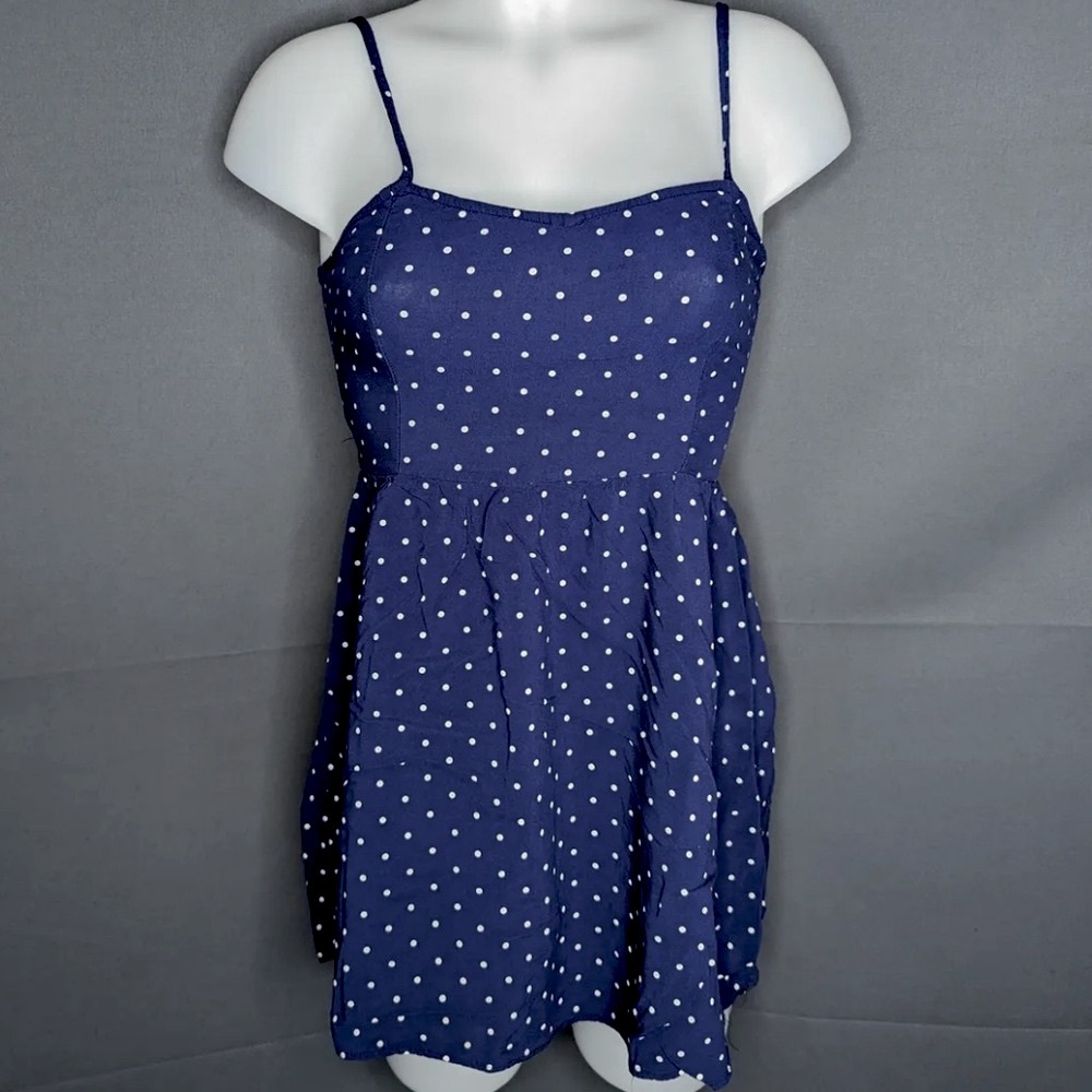 H&M Divided Polka Dot Dress Navy Blue XS